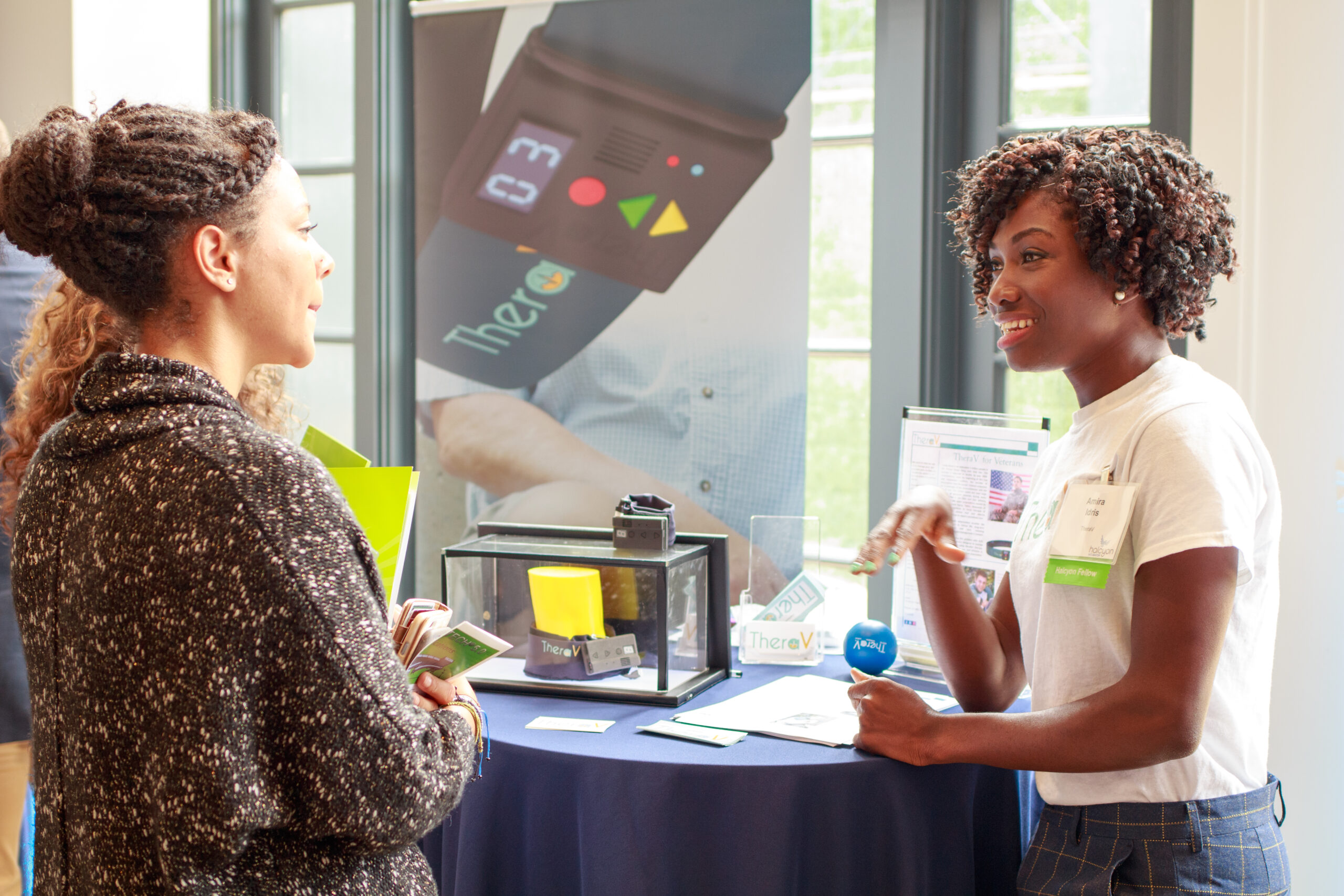 Halcyon fellow engaging with guest of Incubator Cohort Kickoff